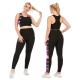 Elastic Plus Size Yoga Sets Polyester Spandex Womens 2 Piece Workout Outfits