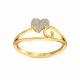 Joyalukkas 9K Yellow Gold Ring , Girls Heart Diamond Engagement Ring