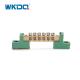 Green Terminal Bus Bar Screw Connection Electrical Ground Terminal Block With Holder