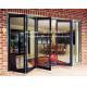 Aluminium Double Glass Folding Door for Entrance,Wooden Color Safety Glass