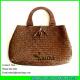 LUDA  wooden handles handmade bag sea grass straw beach tote for summer