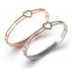 latest Stainless Steel Heart Wire Bracelet for Girls, High-End Open Bangles