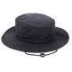 Heavy Cotton Black Boonie Hat , Six Metal Vented Holes Cotton Wide Brim Hat