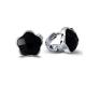 925 Sterling Silver Star Black Onyx Stud Earrings (XH03125W)
