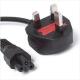 Black IEC 60320 C5 3 Prong Notebook Power Cord BS 1363 2.5 Amp 250V