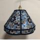Wave Point Blue Flower Lampshade Tapered Dia 30cm For Ceiling light