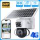 6MP CCTV 4G Solar Camera Dual Lens Flash Lights Outdoor PTZ