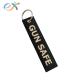 Double Sided Woven Keychain Merrowed Border Twill Material For Promotion Gifts