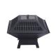 2 in 1 Outdoor Garden Charcoal Fire Pit Brazier with Square Barbecue 46.5*46.5