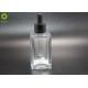 Empty Cosmetic Serum Botlles 120ml Clear Square CBD Glass Tincture Bottles