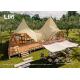 Outdoor Big Pcnic Teepee Tents Party Indian Pyramid Tents Khaki Adults