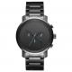 Trend design Gun black chronograph quartz watch with stainless steel