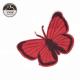 Red Butterfly Sew On Embroidered Patches Customized Size For Hats / Shoes