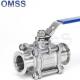 KF/NW High Vacuum 3 Pieces Ball Valve Both Sides Flange For Semiconductor Manual 2 Way Straight Pneumatic Valve