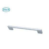 Brushed Nickel Cabinet Door Handles / Aluminum Pull Handles 192 Mm Hole Space