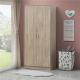 Custom 2 Door Natural Wood Armoire Wardrobe For Clothes Big Storage Space