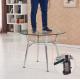 Transparent Glass Coffee Table Round Shape With Steel / Aluminium Legs