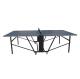 Double Foldable Indoor Table Tennis Table Standard Size With Wheels Blue Top