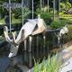 Geometric Polyhedral Deer Forged Metal Sculpture 120cm For Outdoor Decoration