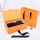 Orange Wig Packaging Folding Gift Box With Satin Insert Wig Gift Boxes Set