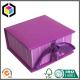 Purple Color Print Cardboard Gift Box; Custom Stripe Ribbon Paper Gift Box