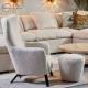 ODM Customize Home Furniture Berber Fleece Fabric Footstool And Soft Sofa Armchairs For Living Room