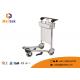 Rubber Wheel Airport Luggage Trolley Stainless Steel Luggage Trolley With Hand Brake