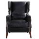 Vintage Genuine Leather And Wood Armchair 107cm Height
