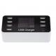 40W Type C Multi Port Phone Charger 8 USB Port With LCD Digital Display