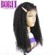 Indian Human Hair , Custom Kinky Curly Lace Closure Wig With Baby Hair 250% Density