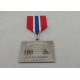 Stainless Steel Offset Printing Ribbon Medal, Custom Awards Medals with Gold, Nickel, Brass, Copper Plating