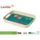 Nature Garden Butterly Prints Eco-friendly Biodegradable Bamboo Fiber Tray Melamine Food Drink Serving Tray with handles