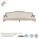 Elegant Antique French Romantic Cream Fabric Sofa With Goldleaf 3 Seater