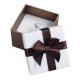 Decorative Gift Paper Ring Box , Custom Printed Jewelry Boxes White Foam Inside