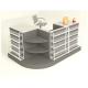 Retail Shops Metal Cashier Counter Table with Wire Promotion Rack and Suggested Picture