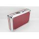 Red PU Watch Case With Pillows Portable Aluminum Watch Box