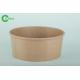 Food Grade Round Kraft Paper Bowls With Lids For Soup / Fruit / Salad 36 Oz