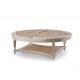 Shell and Veneer Table Top Antique Ash Wood Oval Shaped Luxury Coffee Table