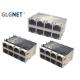 Multiple Port 8P8C 10G Power Over Ethernet Connector 2x4 Stacked 60W UPOE+