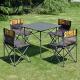 17.19LBS Aluminum Folding Picnic Table With 4 Seats Lightweight Picnic Table And