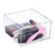 Factory customized high transparency acrylic box with lid, plastic square cube container, cosmetics storage box