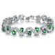 Platinum Plated Green Cubic Zirconia Tennis Bracelet for Women Jewelry (JDS931GREEN)