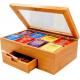 bamboo tea box tea bag organizer with drawer for hot selling
