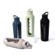 Outdoor Sport Glass Water Bottles With Silicone Cover And Straw