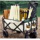 Custom Wholesale Outdoor Push Pull Collapsible Easy To Carry Camping Folding Wagon With Big Wheels