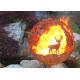 Corrosion Stability Corten Steel Sphere Fire Pit Deer For Garden Decoration