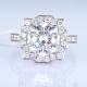 18k Cool Design Ring 3ct White Lab-Grown Diamond Ring Round Shape Synthetic Diamond Ring
