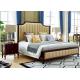 King Size Simple Design Leather Headboard Wooden Divan Bed