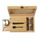 Combination Lock 10.3in Wooden Cigar Box  Glass Jars Bamboo Box With Lock