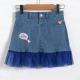 Adjustable Mini Baby Girls Short Denim Skirt Embroidered Customized